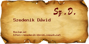 Szedenik Dávid névjegykártya