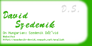 david szedenik business card